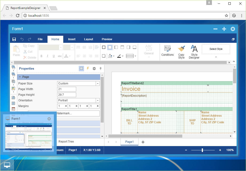 Stimulsoft Report Designer